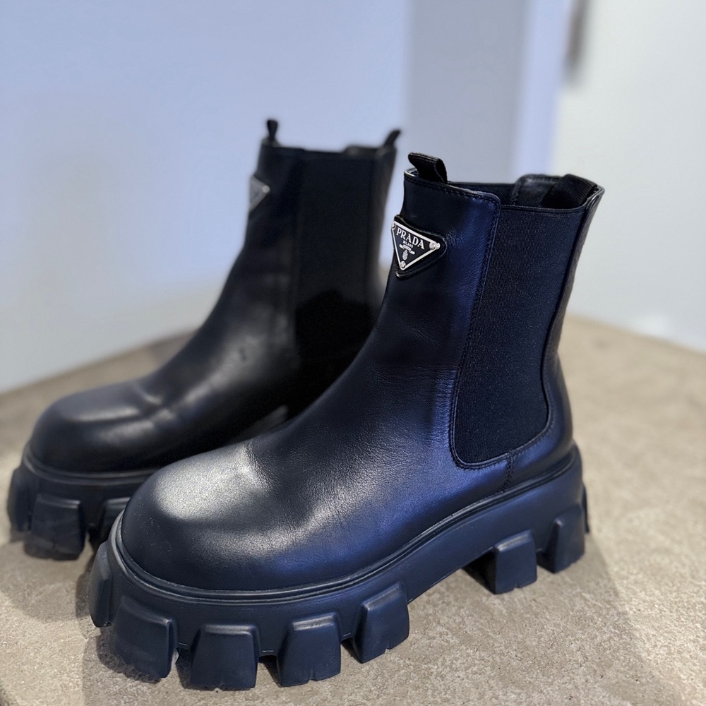 Used Prada Black Ankle Boots for Women